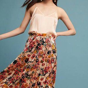 Maeve Velvet Floral Pleated Skirt